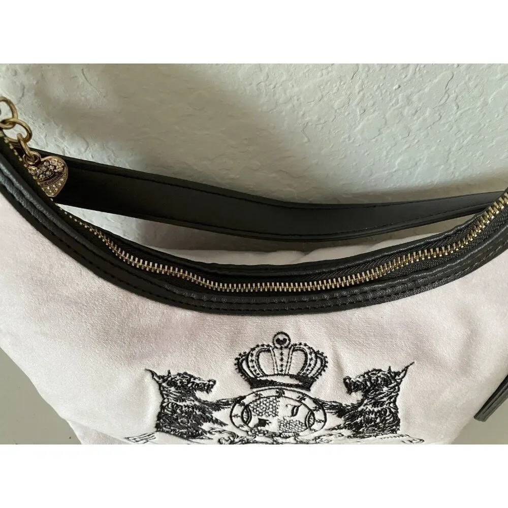 Juicy Couture Classic Scottie Dogs Hobo Purse Shoulder‎ Bag Chiffon Pink NEW